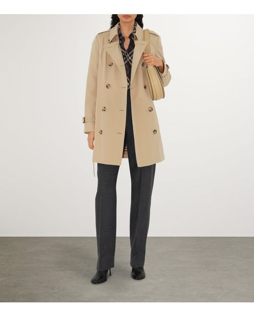 Burberry Natural Gabardine Chelsea Short Trench Coat