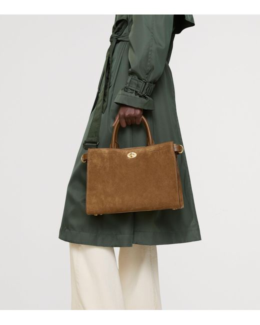 Burberry Brown Small Suede Cotswolds Tote Bag
