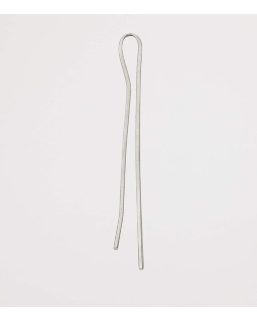 Saint Laurent White Enamelled Tie Clip for men