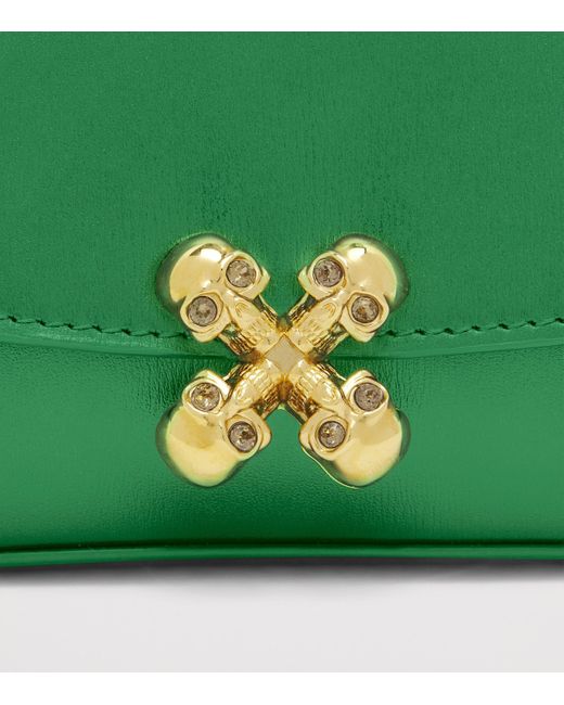 Alexander McQueen Green Small Skull Flower Cross-Body Bag