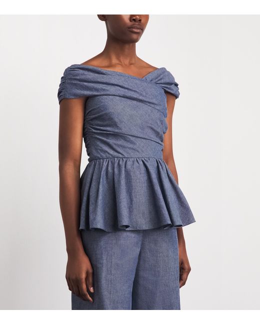 Safiyaa Blue Chambray Melanie Blouse