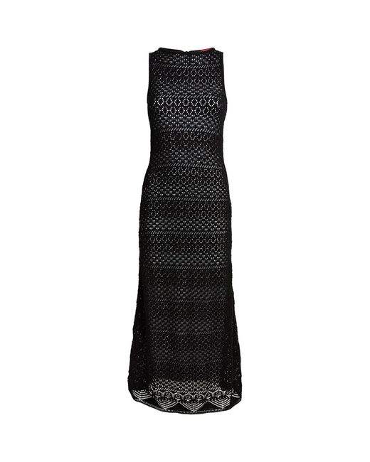 MAX&Co. Black Cotton Crochet Midi Dress