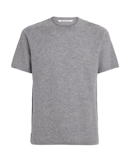 God's True Cashmere Gray Cashmere Signature T-Shirt for men