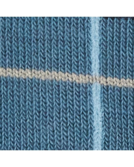 Barbour Blue Tartan Print Blyth Socks for men
