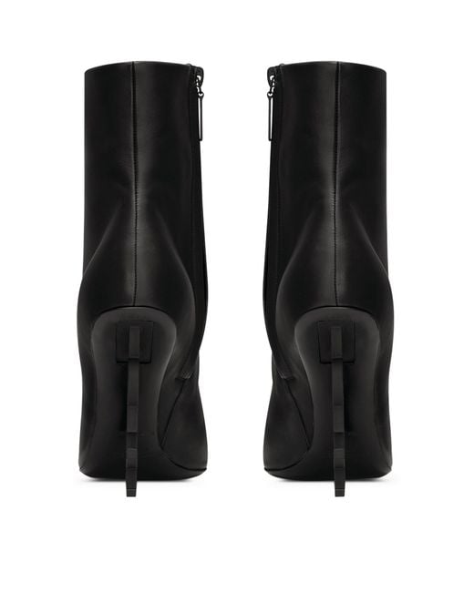 Saint Laurent Black Opyum Leather Ankle Boots