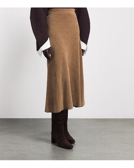 Gabriela Hearst Brown Silk Muir Midi Skirt