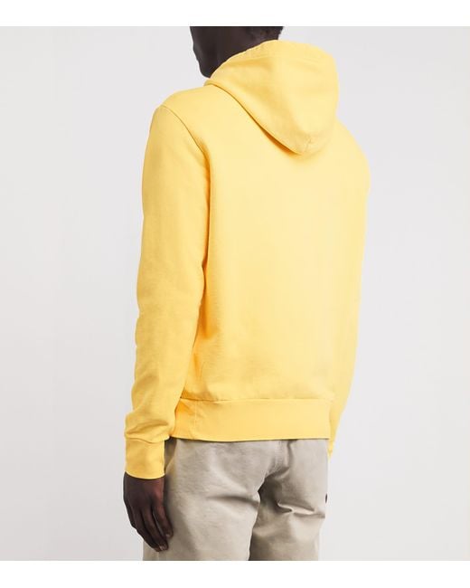 Polo Ralph Lauren Yellow Cotton Loopback Fleece Polo Pony Hoodie for men