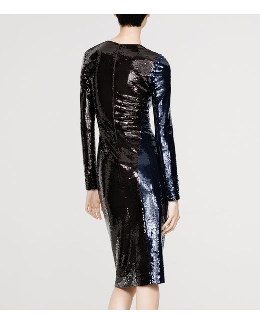 Tom Ford Black Sequined Asymmetrical Midi Dress
