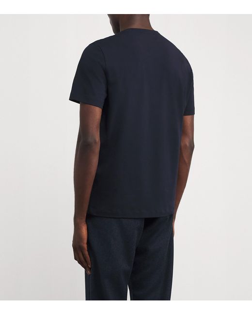 Corneliani Black Cotton Short-Sleeve T-Shirt for men