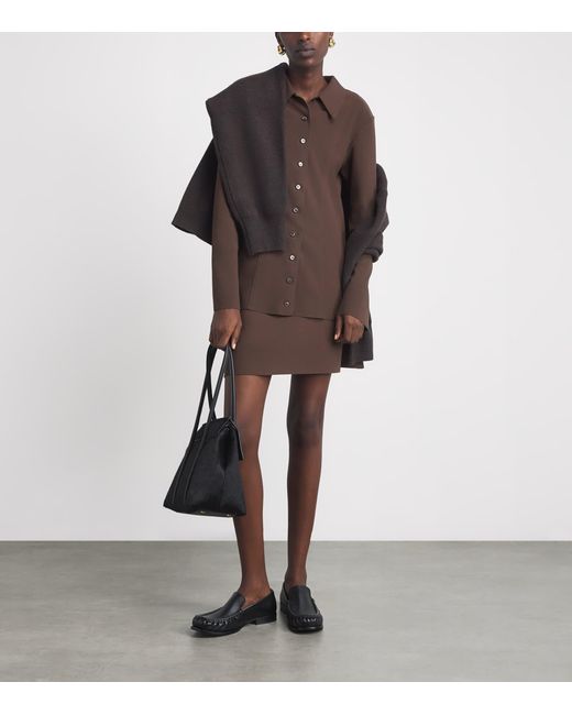 Birrot Brown Lay 3 A-Line Mini Skirt