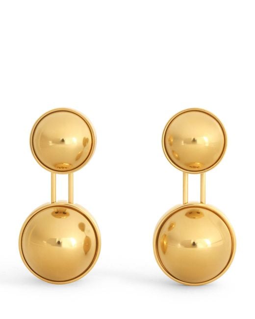 Alaïa Metallic Small Sphere Pendant Drop Earrings
