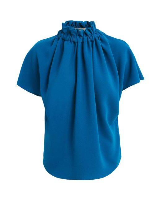 Edeline Lee Blue Ruff Blouse