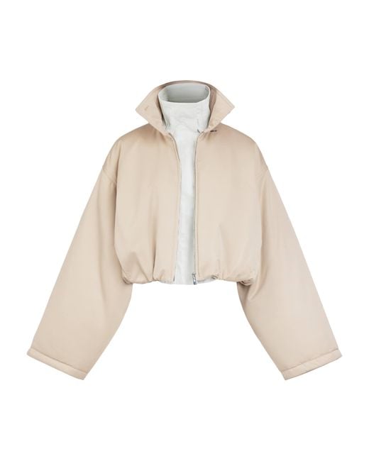 Alaïa Natural Leather Layered Bomber Jacket