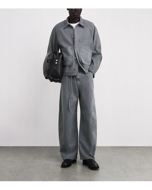 LE17SEPTEMBRE Gray Garment-Dyed Denim Jacket for men
