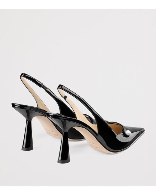 Jimmy Choo Black Amita 85 Leather Slingback Pumps
