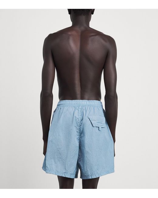 Stone Island Blue Water-Reactive Faded Camo Shorts for men