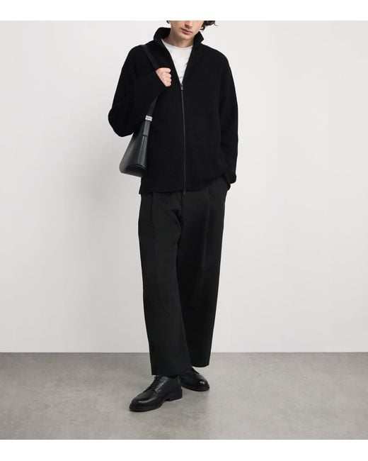 Studio Nicholson Black Cotton Pleated Sorte Trousers for men