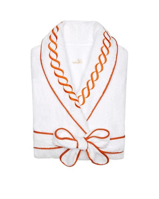 Pratesi White Cotton Treccia Bathrobe