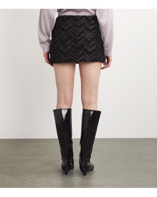 Missoni Black Chevron Lamé Mini Skirt