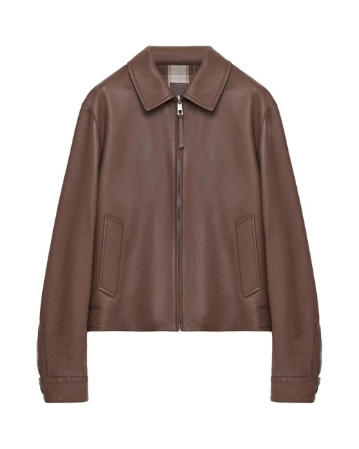 Loewe Brown Reversible Leather Jacket for men