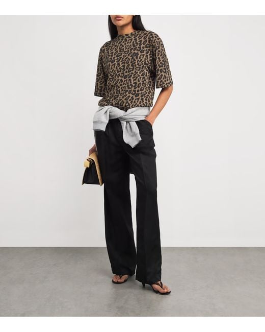 Anine Bing Brown Leopard Print Avi T-Shirt