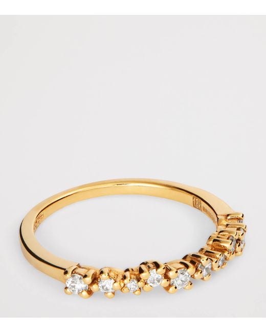 Suzanne Kalan Natural And Round Diamond Deco Half Band Ring