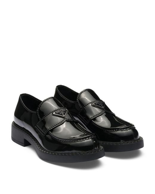 Prada Black Patent Leather Loafers for men
