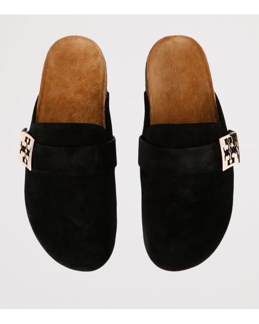 Tory Burch Black Suede Mellow Mules