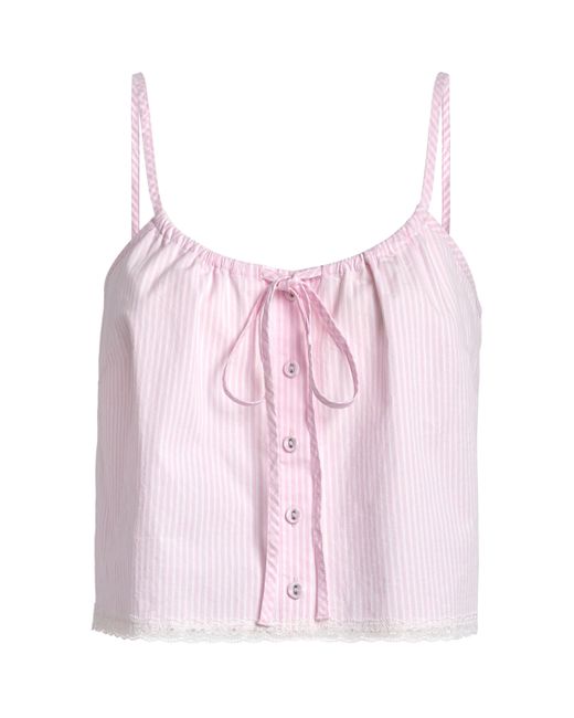 Skims Pink Stretch-Cotton Poplin Sleep Tank Top
