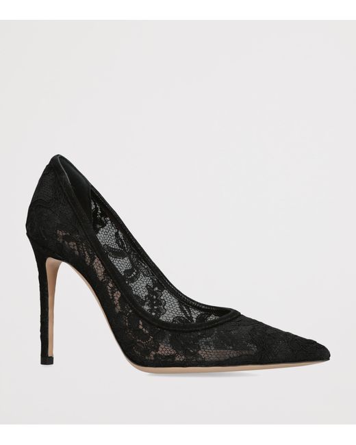 Gianvito Rossi Black Lace Claudia Pumps 105