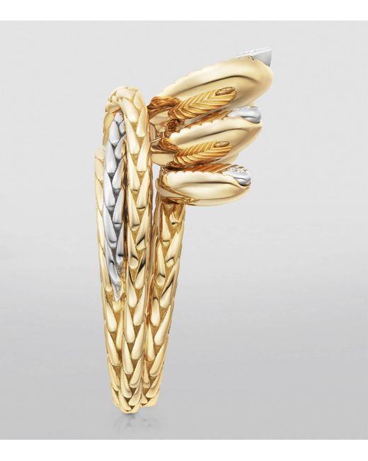 Cartier Metallic And Diamond Grain De Café Ring