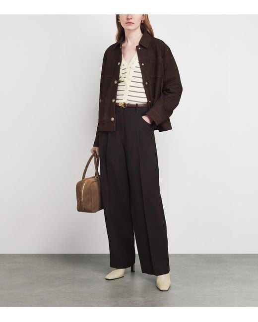 Sandro Natural Ribbed Stripe Cardigan