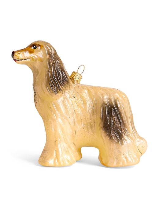 Harrods Metallic Afghan Dog Tree Decoration