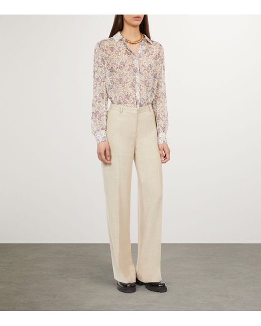 The Kooples White Linen Tailored Trousers