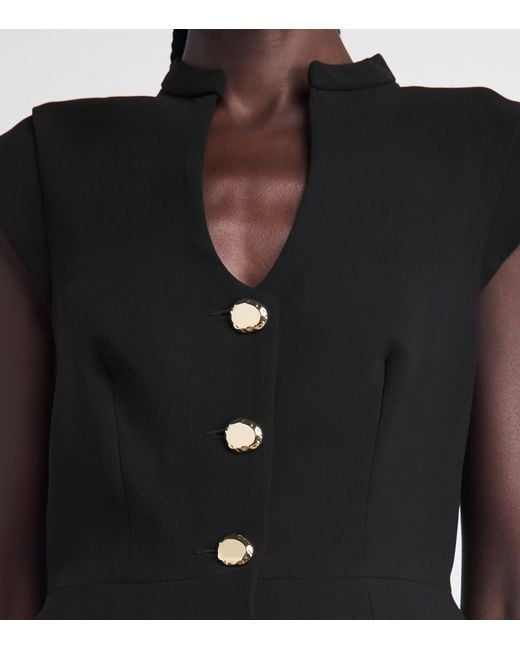 Sandro Black Button-Up Peplum Top