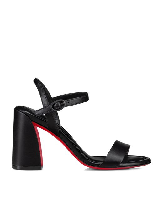 Christian Louboutin Black Miss Jane Nappa Leather Heeled Sandals 85