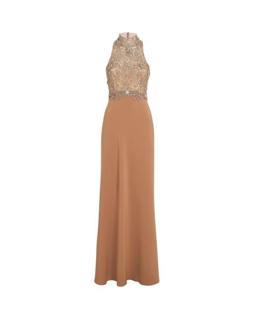 Jenny Packham Natural Embellished Orion Gown