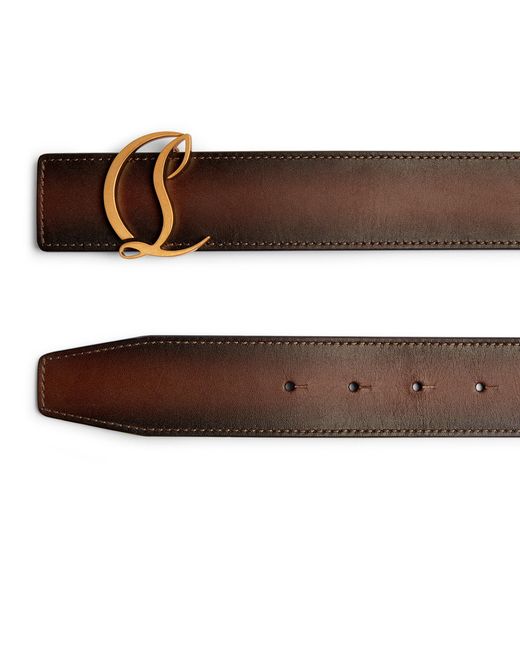 Christian Louboutin Red Cl Logo Leather Belt for men