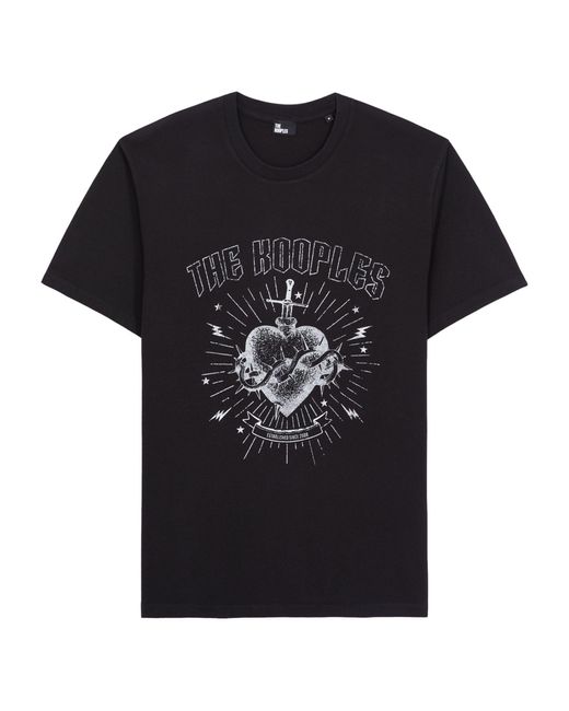 The Kooples Black Cotton Heart-And-Dagger T-shirt for men