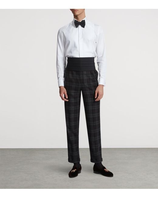 Dunhill White Cotton Oxford Evening Shirt for men