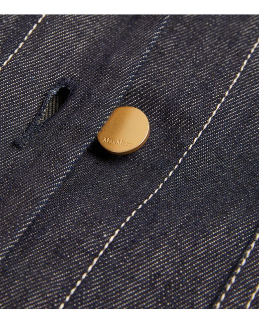 Max Mara Blue Open-stitch Denim Jacket