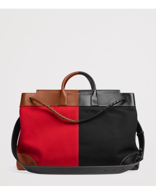 Bottega Veneta Red Large Canvas Andiamo Voyager Holdall for men