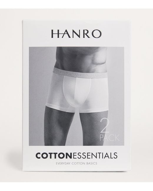 Hanro White Cotton-Blend Essential Trunks for men