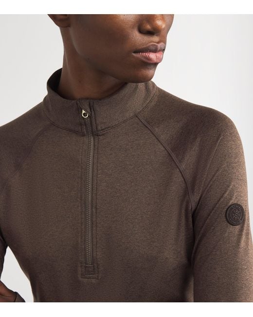 Varley Brown Always Warm Half-Zip Base Layer Top