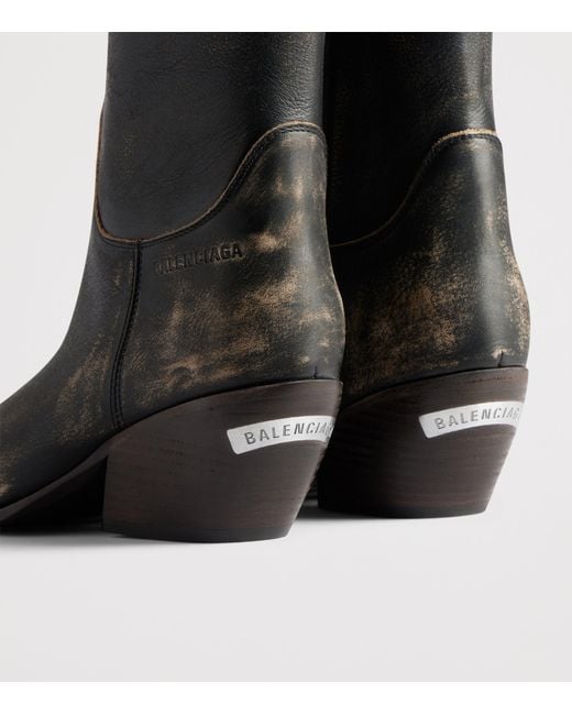 Balenciaga Brown Bullskin Worn-Out Memphis Ankle Boots 55