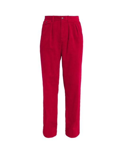 Polo Ralph Lauren Red Corduroy Wide-Leg Trousers for men