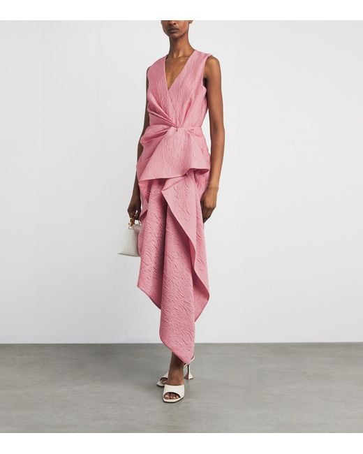 Roksanda Pink Cloqué Esra Midi Dress