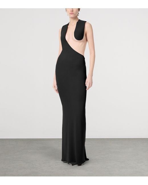 Tom Ford Black Impossible Asymmetric Backless Maxi Dress