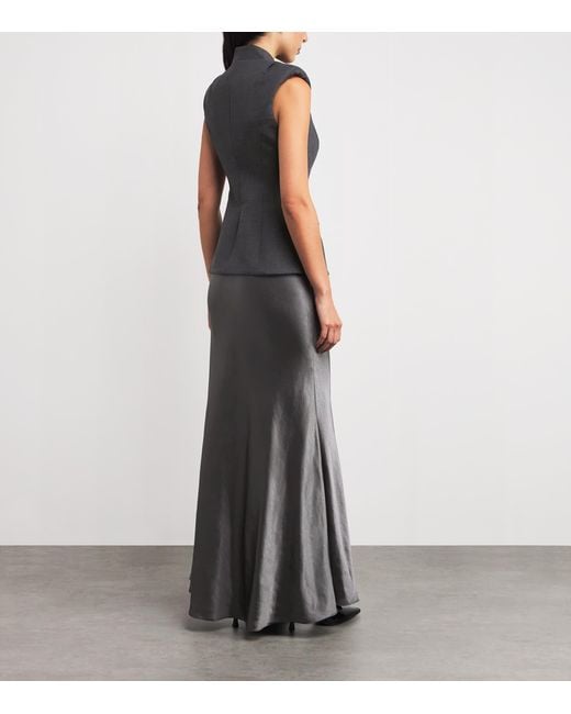 self portrait grey dress Grey Cotton Long Sleeve Mini Dress – self-portrait-US main image 1