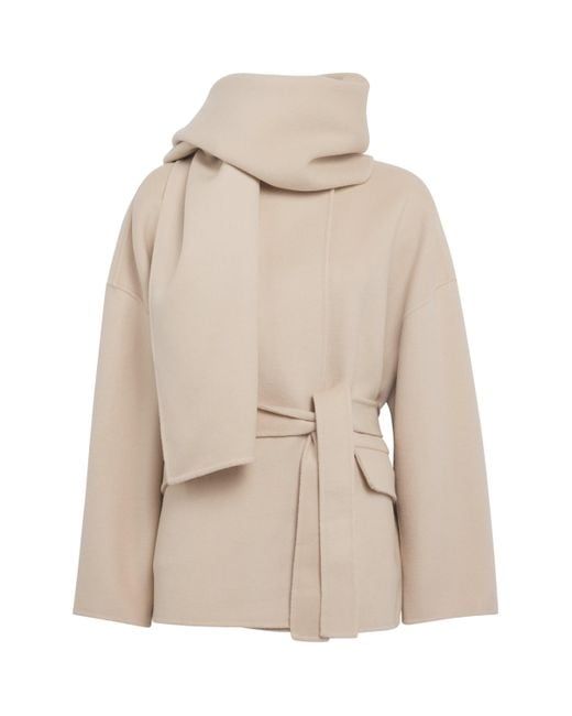 Maje Natural Wool-Blend Double-Faced Coat
